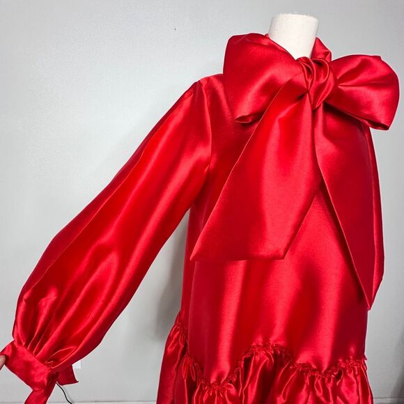 Akira Puff Sleeve Drop Waist Mini Red Dress S Holiday Party Christmas Coquette - Picture 8 of 16